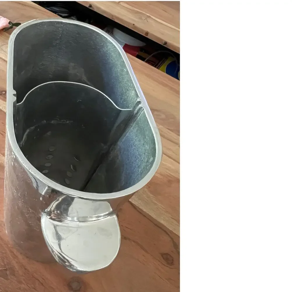 Metalart silver tone pewter champagne bucket modern oval Wine Holder Ice